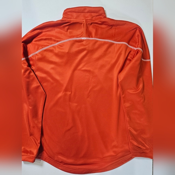 Adidas Sport Pullover Womens Medium 1/4 Button Orange White Performance Sweater - Picture 8 of 13